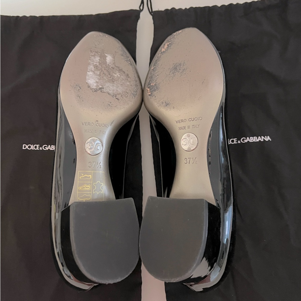 Dolce & Gabbana black patent leather loafers. Size 7.5 (37.5). Worn once! - Picture 6 of 8